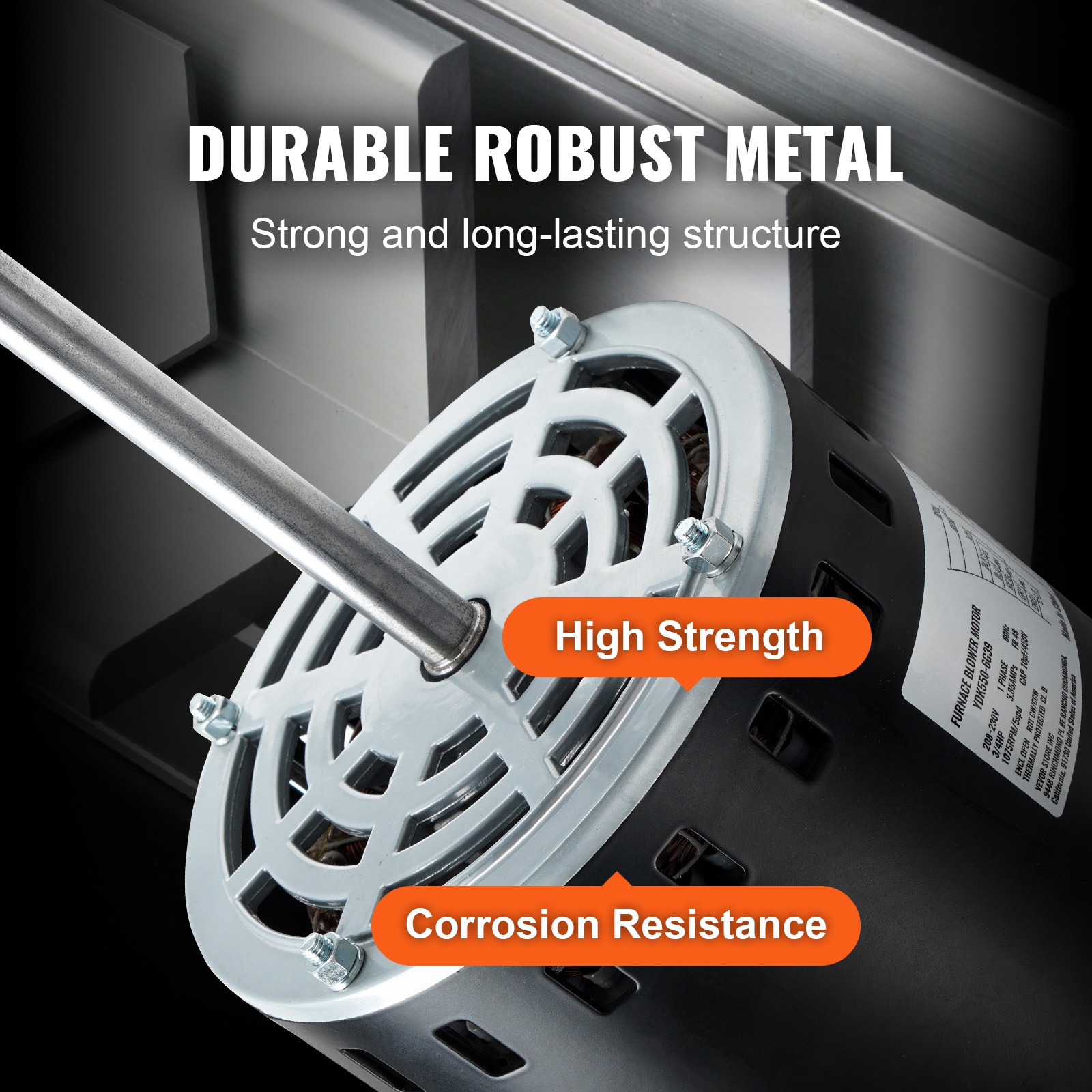 Furnace Blower Motor, CW/CCW Rotation, 48 Frame Shaft Length